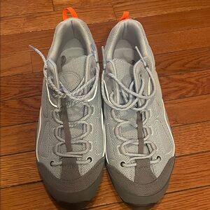 Gray and White Athletic Sneakers